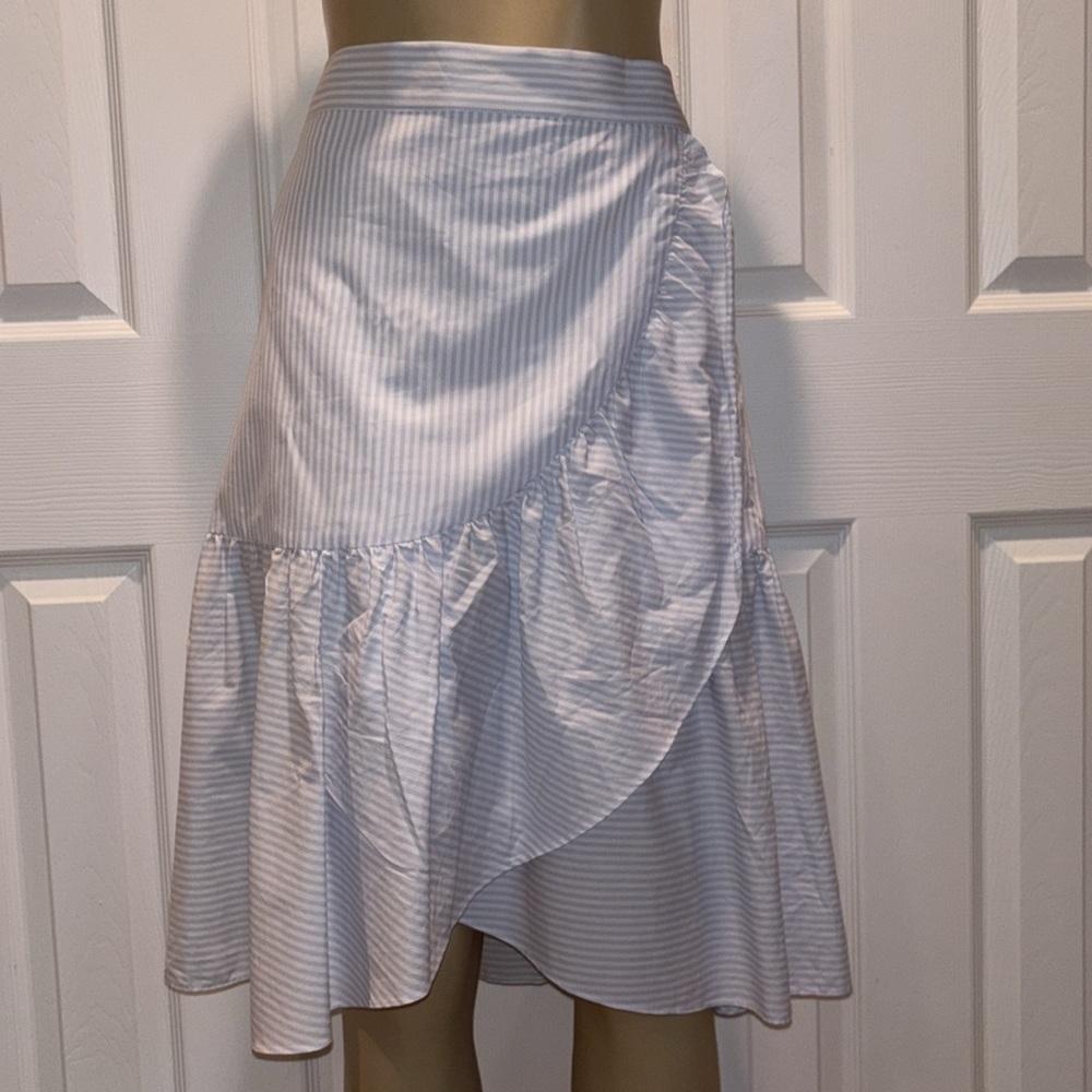 Ivanka Trump Striped Ruffled Midi Skirt. Size 2 - Picture 2 of 6